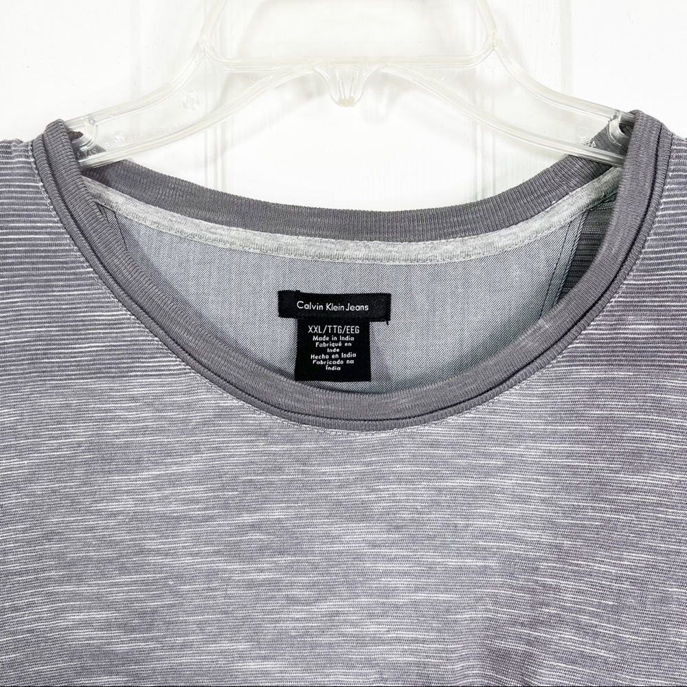 Calvin Klein Jeans Men’s Grey Crewneck Long Sleeve Tee Shirt Sz XXL - Picture 7 of 11